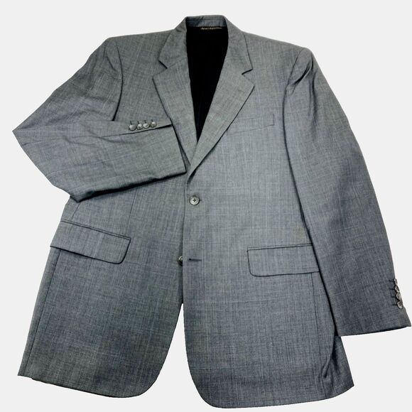 Jack Victor Loro Piana Sport Coat 42 44 L Windowpane Gray Zelander Wool